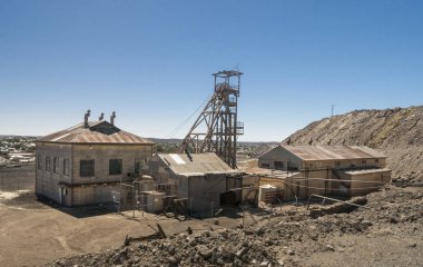 Headframe and mine building  in the city of Broken Hill, New South Wales, Australia clipart