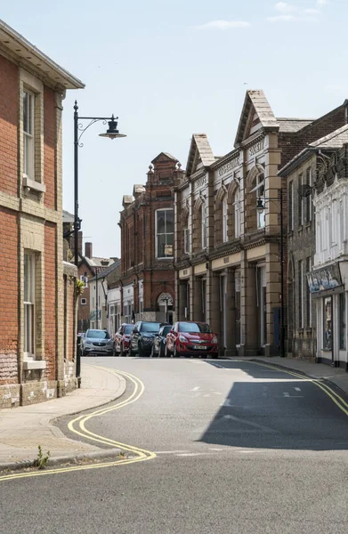 Beccles Suffolk Reino Unido Julio 2018 Edificios Históricos Smallgate Ciudad — Foto de Stock