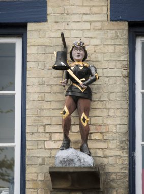 Southwold Jack, 15. yüzyıl ahşap figür, Adnams bina, Southwold şehir Suffolk İngiltere'de bira fabrikası'nın kopyası