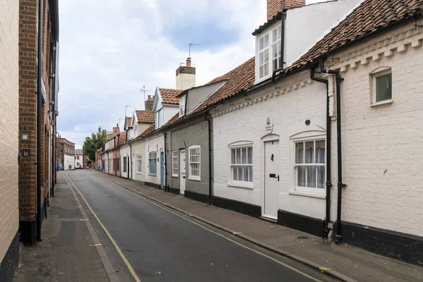 Una Fila Cottage Storici Nella Storica Città Southwold Suffolk Regno — Foto Stock