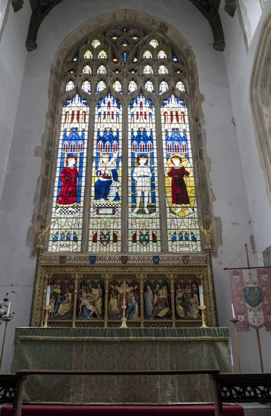 Oltář Okno Uvnitř Kostela Svatého Edmunda Král Mučedník Městě Southwold — Stock fotografie