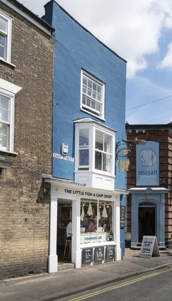 Historic Fish Chip Shop Cafe Fishmonger Seaside Town Southwold Suffolk — Stock Photo, Image