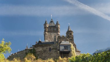 Cochem castle hill, Cochem, Almanya üstüne görünümünü