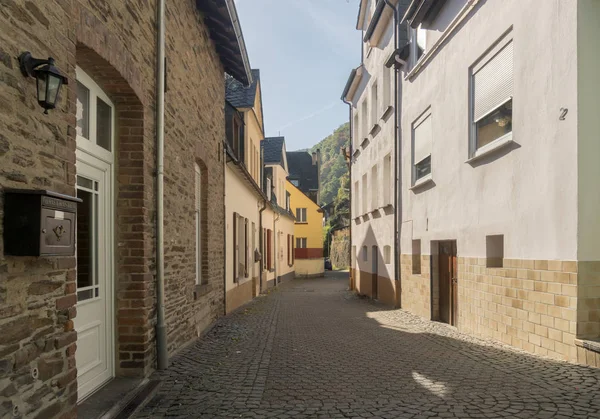 Λιθόστρωτο Δρόμο Στην Παλιά Πόλη Του Cochem Γερμανία — Φωτογραφία Αρχείου