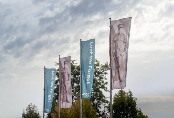 Bandiere Anzac Day Nella Città Wodonga Victoria Australia — Foto Stock