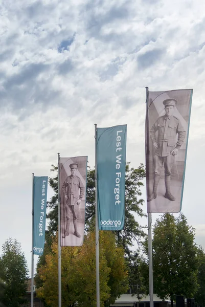 Флаги Дня Анзака Городе Водонга Виктория Австралия — стоковое фото
