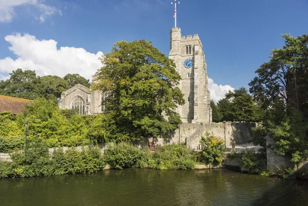 Widok Kościół Wszystkich Świętych Całej Rzeki Medway Maidstone Kent Wielka — Zdjęcie stockowe