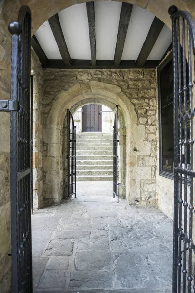 Arcos Pedra Antigos Porta Entrada Que Levam Degraus — Fotografia de Stock