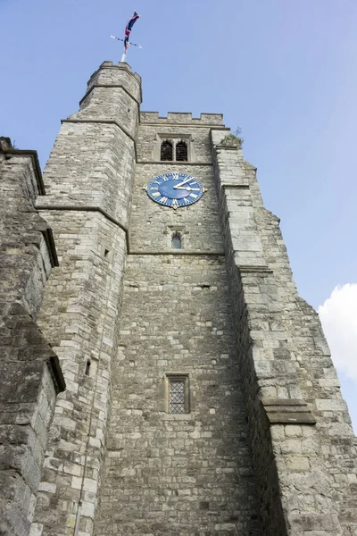 All Saint Church Tower Looking Ground Perspective Maidstone Kent — стоковое фото