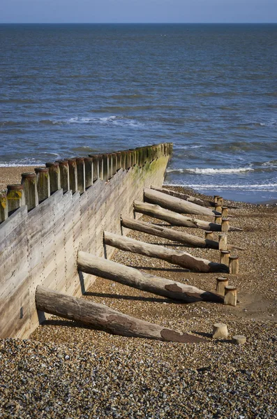 Wellenbrecher Strand Von Eastbourne East Sussex Großbritannien — Stockfoto