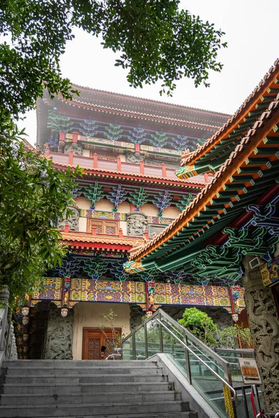 Dettaglio Architettonico Nel Monastero Lin Ngon Ping Village Lantau Hong — Foto Stock