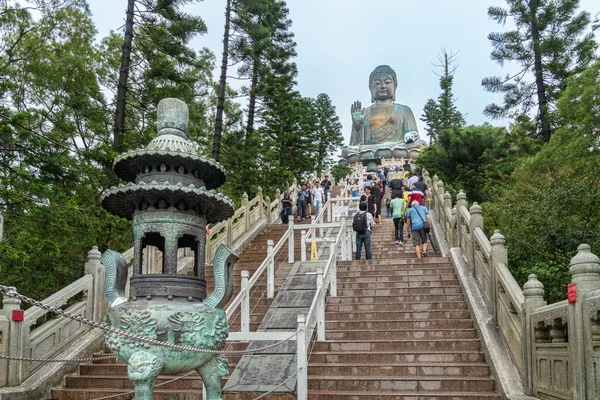 Кроки Статуї Тянь Тан Великого Будди Острові Лантау Гонконг — стокове фото