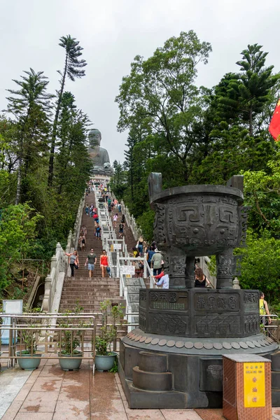 Passi Che Portano Alla Statua Tian Tan Big Buddha Sull — Foto Stock