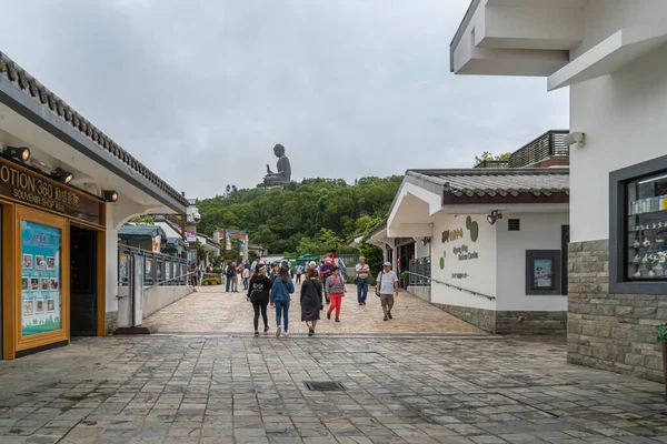 Veduta Del Villaggio Ngong Ping Con Statua Tian Tan Big — Foto Stock