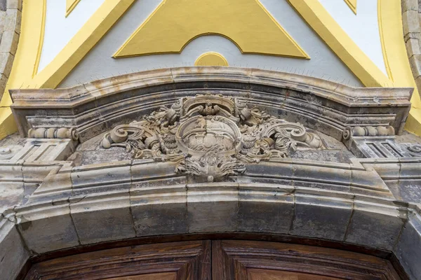 Detail Kamenné Řezby Nad Dveřmi Plaza Mayor Městě Salamanca Španělsko — Stock fotografie