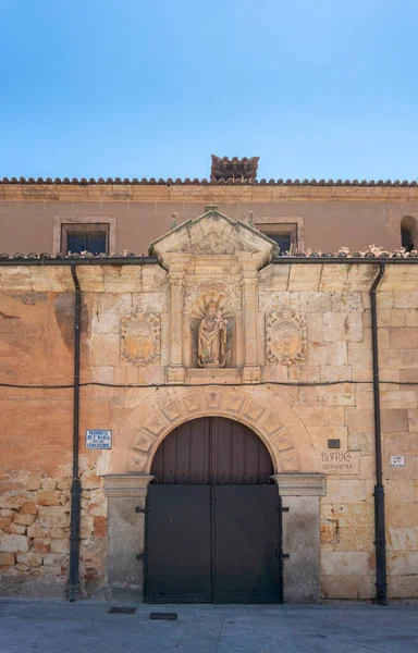 Kościół Marii Salamance Hiszpania Znak Przekłada Się Parafię Marii Jeźdźców — Zdjęcie stockowe
