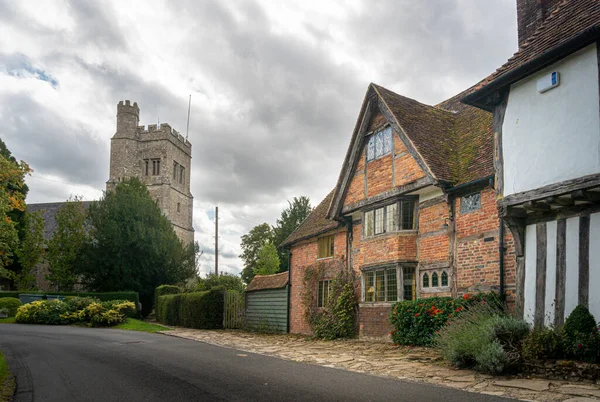 Smarden Chiesa Antico Cottage Nel Villaggio Smarden Kent Regno Unito — Foto Stock