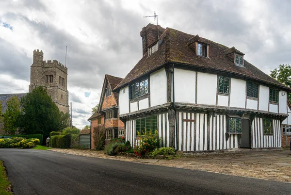 Kościół Smardena Stary Drewniany Domek Miejscowości Smarden Kent Wielka Brytania — Zdjęcie stockowe