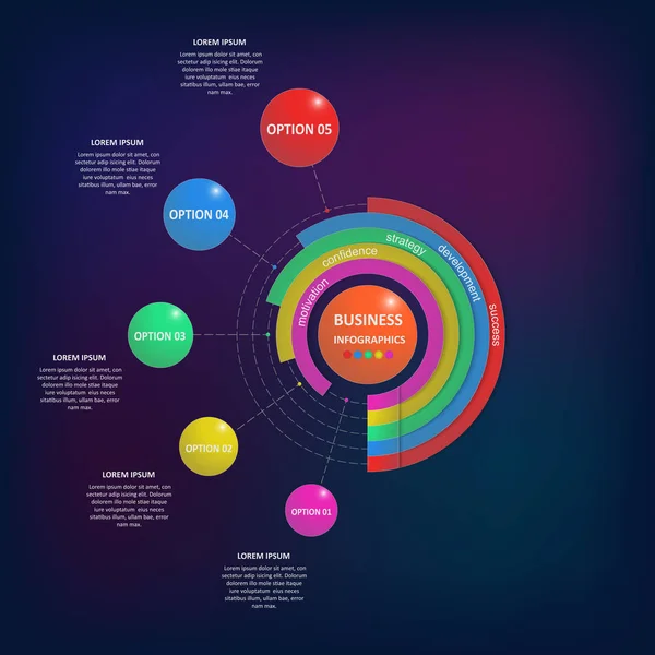 Abstraktní Business Infografiky Podobě Barevných Obrázků Kroků Eps10 — Stockový vektor