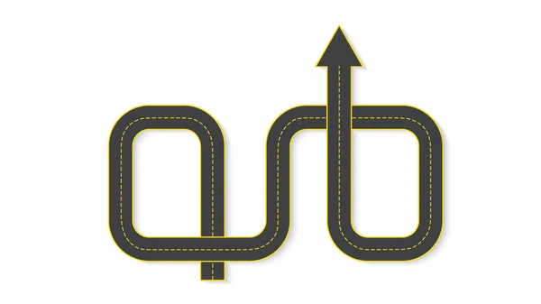 Infografica astratta business sotto forma di una strada automobilistica con indicazioni stradali. EPS 10 . — Vettoriale Stock