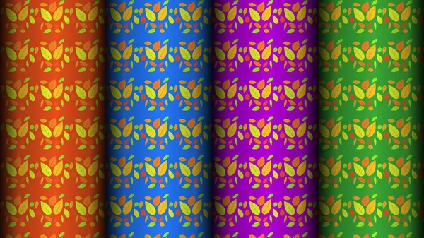 Motif Créatif Multicolore Composé Feuilles Colorées — Image vectorielle