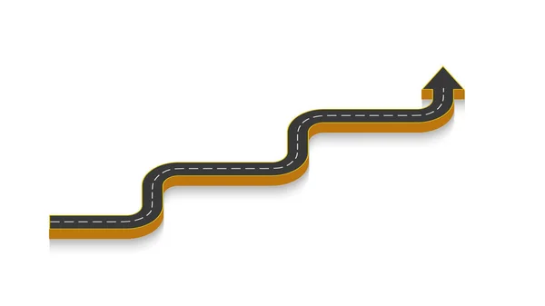 İş infographics yol işaretleri olan bir otomobil yol şeklinde