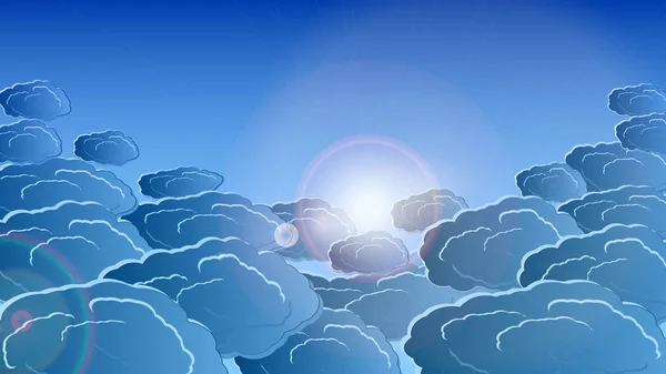 白色光线中的矢量云 — 图库矢量图片