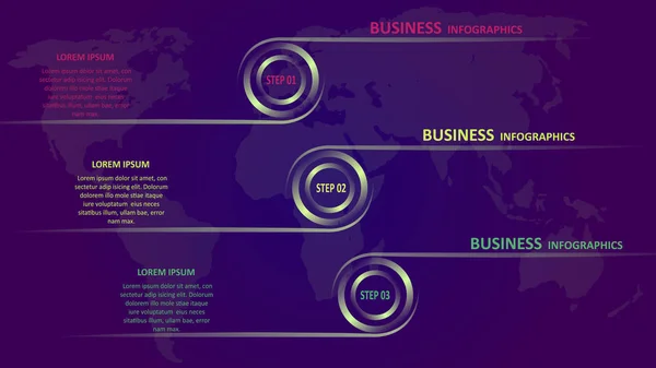 Infografías de negocios en forma de flechas de colores con texto e iconos. EPS 10 — Vector de stock