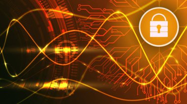 Internet'te bilgisayar güvenliği ve bilgi korumasının vektör arka planı. Eps 10