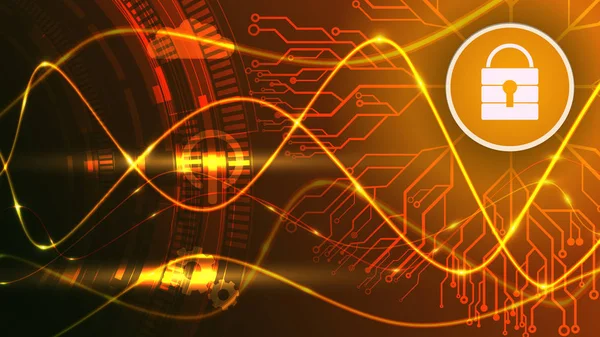 Internet'te bilgisayar güvenliği ve bilgi korumasının vektör arka planı. Eps 10