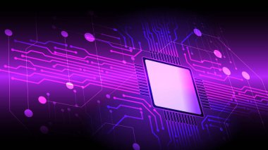 Soyut bilgisayar mikro işlemci devre vektör arkaplanı. Eps 10.