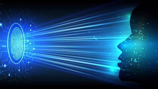 Immagine vettoriale dell'intelligenza artificiale sotto forma di una testa umana luminosa. EPS 10 — Vettoriale Stock