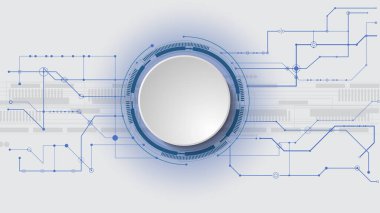 Elektrik devresi olan kağıt çemberin üç boyutlu tasarımı. Yüksek teknoloji dijital ağ, iletişim, yüksek teknoloji. Soyut, geleceksel, mühendislik, bilim, teknoloji.