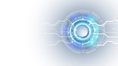 Fütürist elementlerden soyut kullanıcı HUD arayüzü. Yüksek teknoloji dijital ağ, iletişim, yüksek teknoloji.