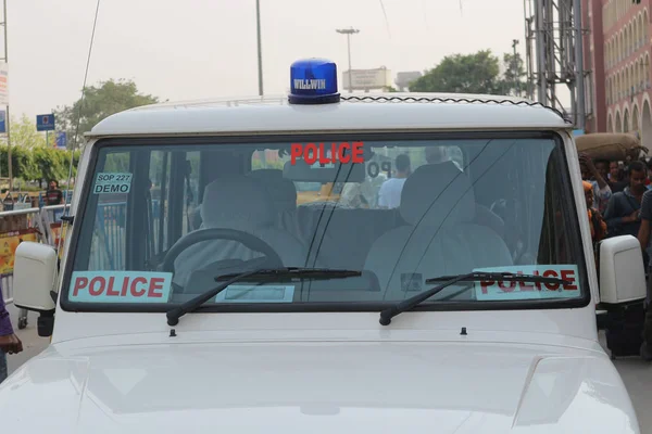 Samochód Policyjny Kalkucie Indie Marca 2019 — Zdjęcie stockowe