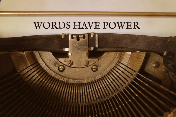 Typewriter Words Have Power Lettering Paper — Stock Photo, Image