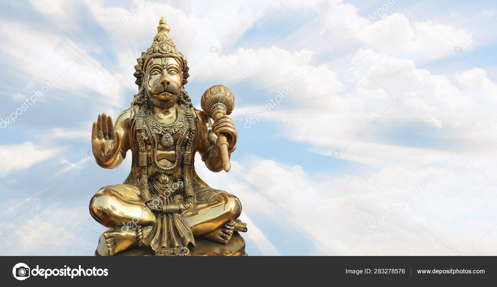 Bronze Hanuman Background Light Cloudy Sky Stock Photo by ©d_odin 283278576