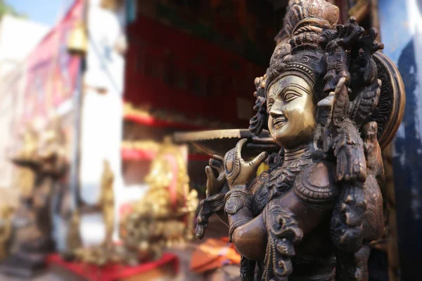 Hint Tanrısı Krishna Nın Bronz Heykeli — Stok fotoğraf