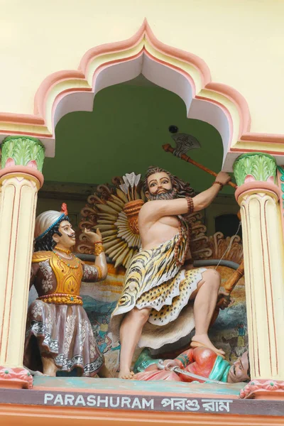 Parasurama Dödar Kshatriyas Wall Art Väggarna Ett Hinduiskt Tempel Mayapura — Stockfoto