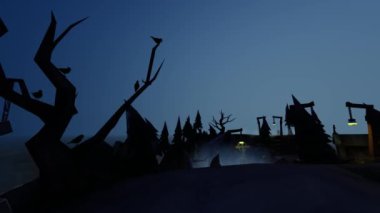 Geleceğin Cadılar Bayramı Arkaplan Animasyonu 