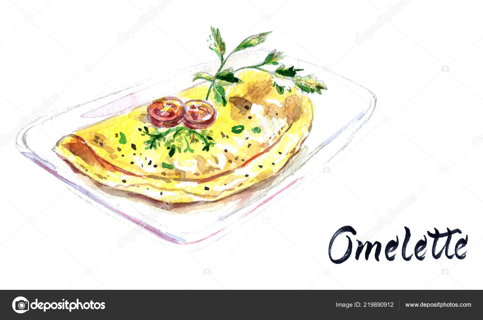 scrambled eggs on plate watercolor 22418344 PNG