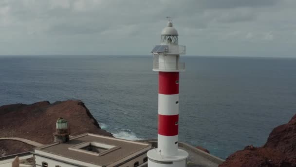 Arpentage Aérien Dessus Des Routes Tenerife Îles Canaries Phare Teno — Video