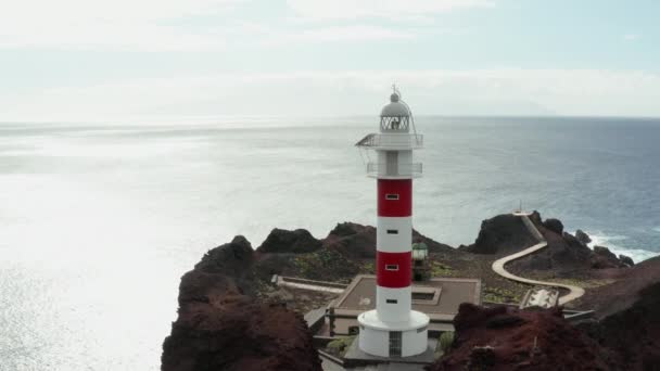 Arpentage Aérien Dessus Des Routes Tenerife Îles Canaries Phare Teno — Video
