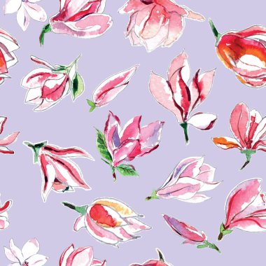 Manolyanın farklı çiçeklerinin kusursuz deseni