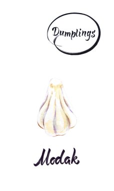 Hint köfte Modak suluboya illüstrasyon