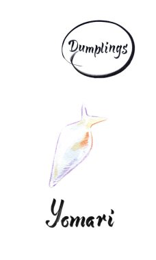 Nepalli köfte Yomari suluboya illüstrasyon