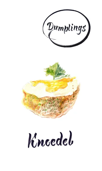 Knödel-Aquarell-Illustration — Stockfoto