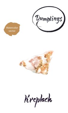 Yahudi hamur köftesi Kreplach suluboya vektör çizimi