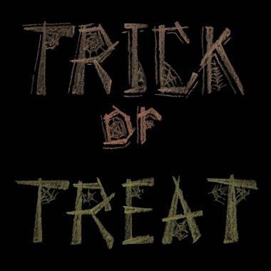 El çizimi tebeşir harfleri, şeker mi şaka mı, vektör illüstrasyonu