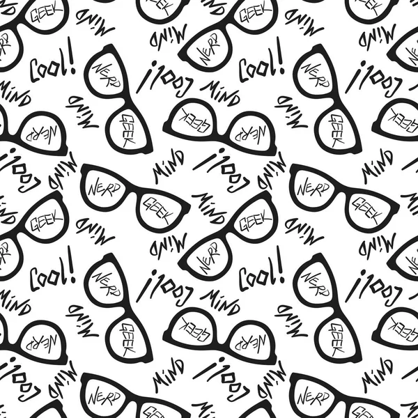 Gözlük ve yazıtlar ile Seamless Modeli: inek, serin, zihin, geek. Vektör çizim